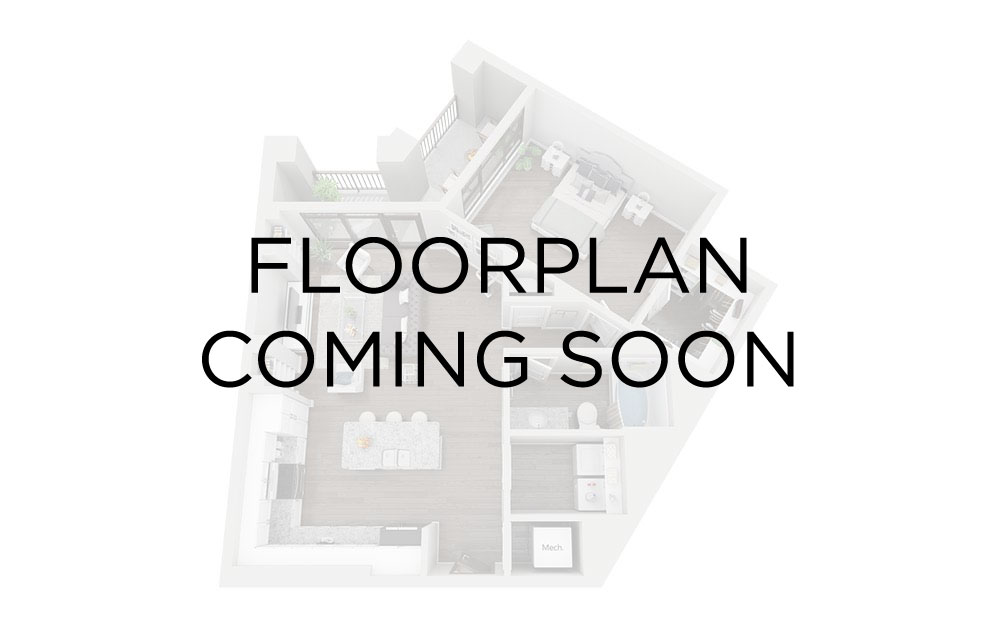 B1L2 - 2 bedroom floorplan layout with 2 bathrooms and 1330 square feet